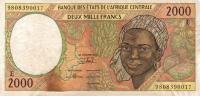 p203Ee from Central African States: 2000 Francs from 1998